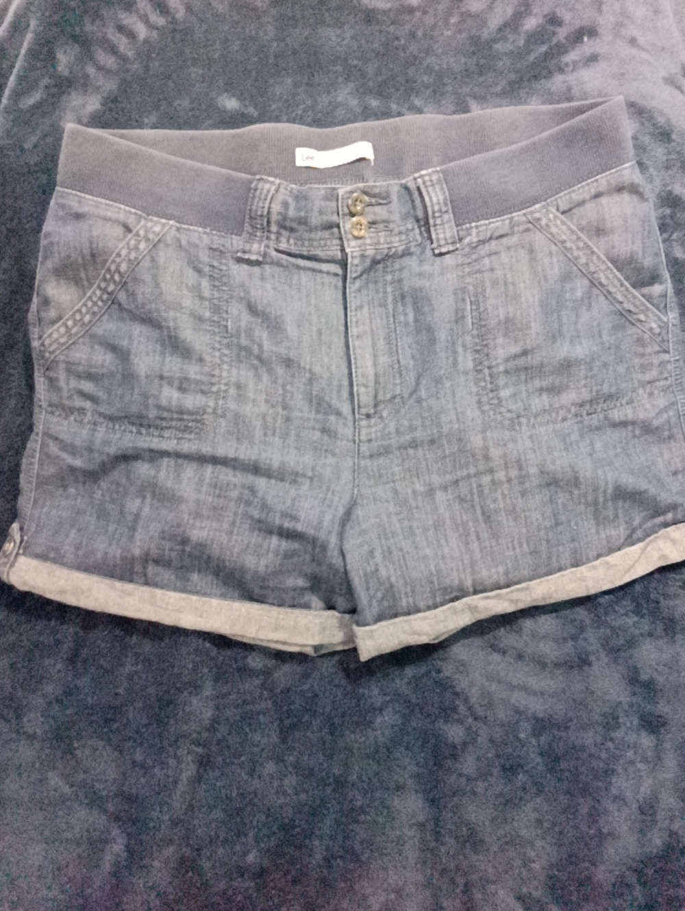 Lee Women's Light Blue Rolled-Hem Jean Shorts
